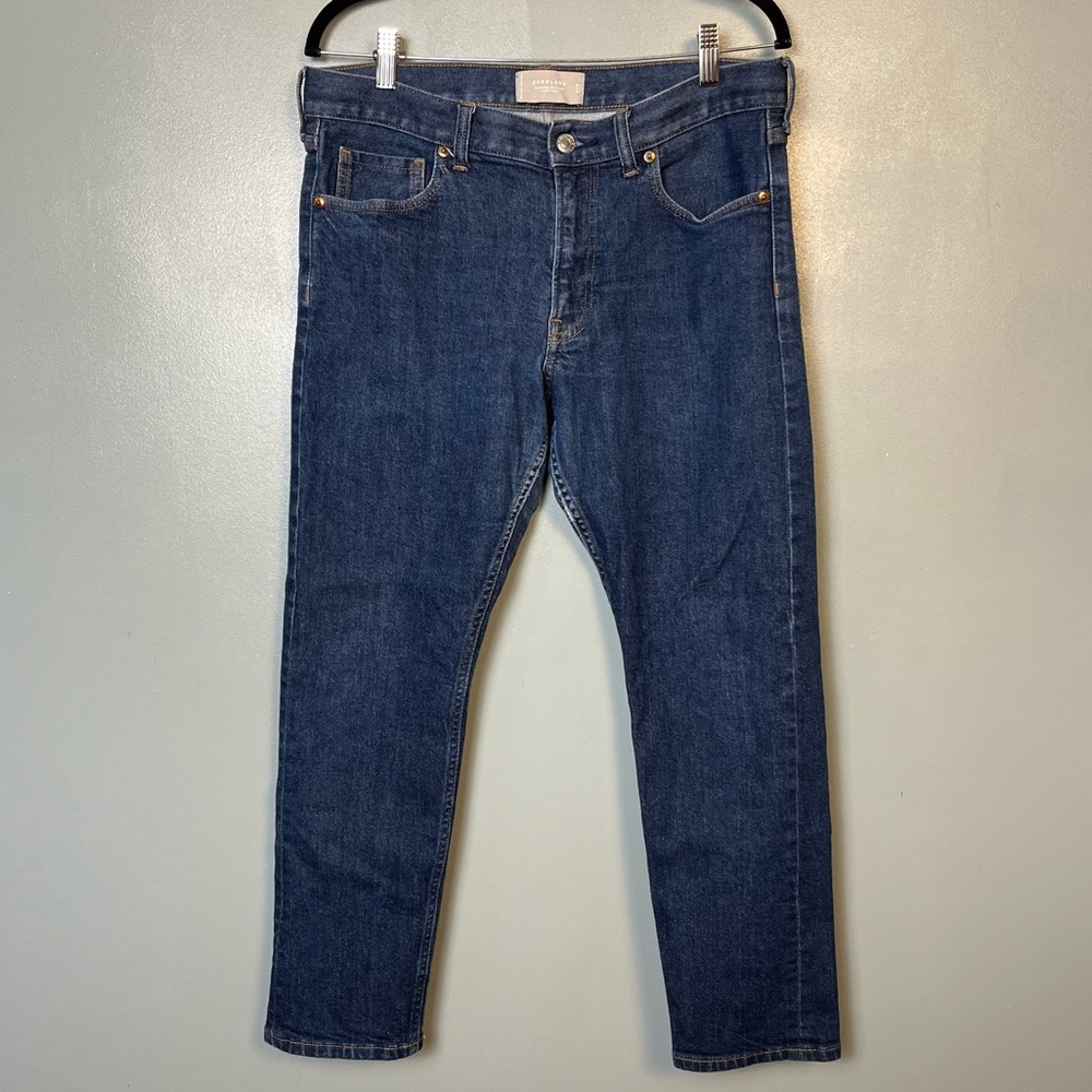 Everlane The Selvedge Slim Fit Indigo Dark Wash Denim Jeans Size 33 X 28